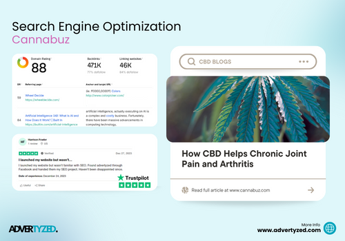 Search Engine Optimization Package Example: SEO for Cannabis Brand