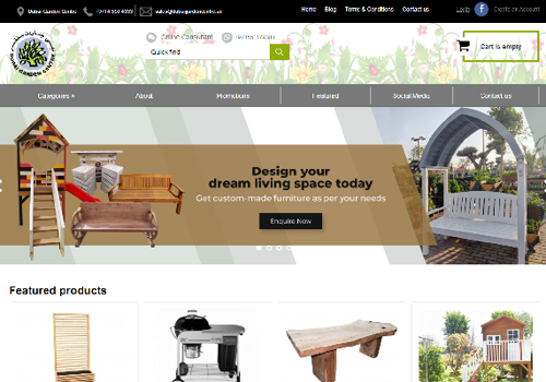 E-Commerce Development Package Example: Dubai Garden Centre
