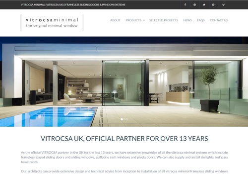 Web Design Package Example: Vitrocsa UK