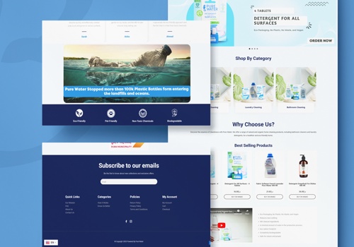 Graphic Design Package Example: Pure Water E-Commerce WordPress Website