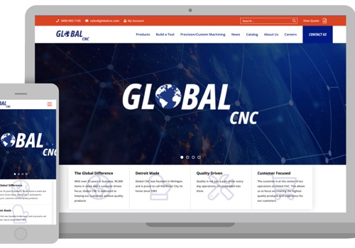 Web Design Package Example: Global CNC Industries Web Project