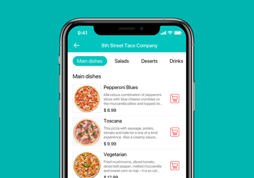 Mobile App Development Package Example: An app for a food truck management company