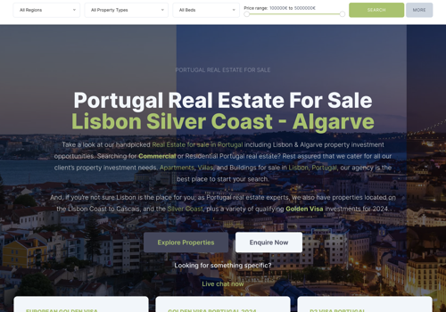 Search Engine Optimization Package Example: Property Lisbon - Consultancy, SEO & Website