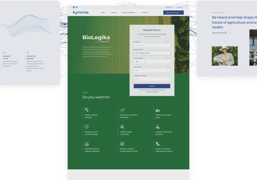 Web Design Package Example: Kynetec – Website for leaders in agriculture