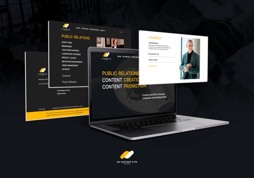 Web Design Package Example: Corporate WordPress DIVI Website for PR company