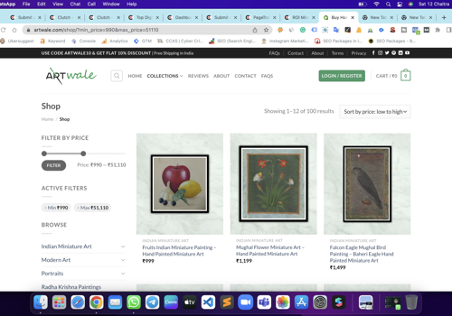 Pay Per Click Package Example: Ecomm. Development,PPC & SEO For Paintings Selling