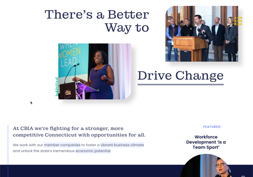 UX/UI Design Package Example: CBIA Website Design + Development
