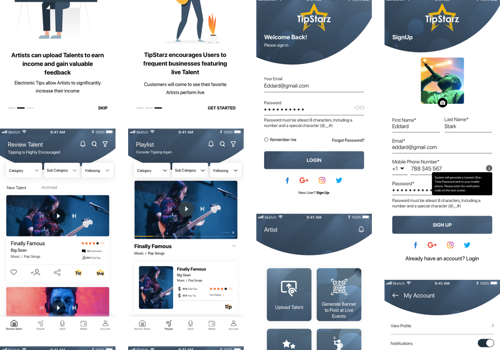 Mobile App Development Package Example: App Based Talent Tipping Platform Supporting Aspiring Talents