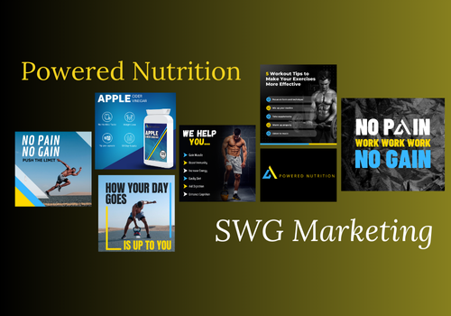 Social Media Marketing Package Example: Powered Nutrition Web - Logo - SEO - Social Media