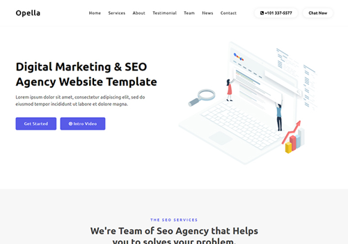 Web Design Package Example: Opella - Digital Marketing & SEO Agency Website Template