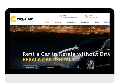 Web Design Package Example: Web Development : Kerala Car Rentals