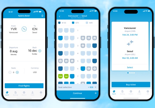 UX/UI Design Package Example: Airline Mobile App: Enhancing Ticket Sales for a M