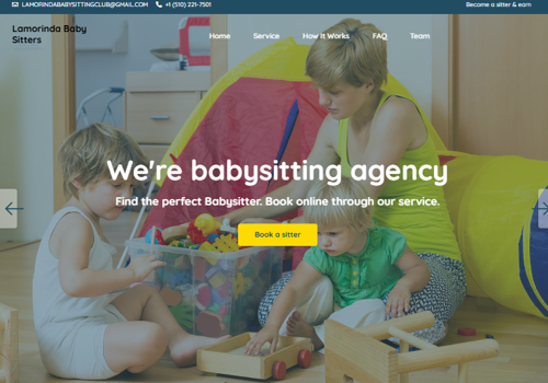 Web Development Package Example: Website - Lamorinda Baby Sitting Club