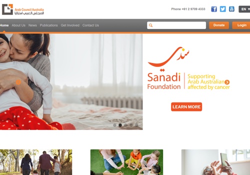 Web Development Package Example: Arab Council Australia - Web Apps Development