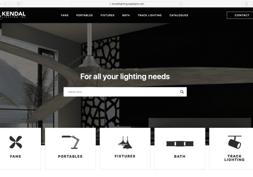 Web Development Package Example: Kendal Lighting