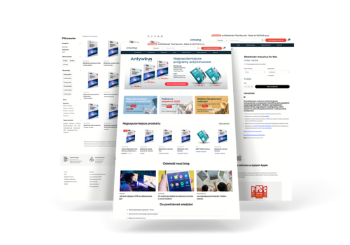 Web Design Package Example: Antywirus - Online Shop WooCommerce