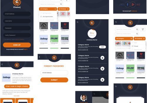 Mobile App Development Package Example: Chalenj - App To Challenge Yourself