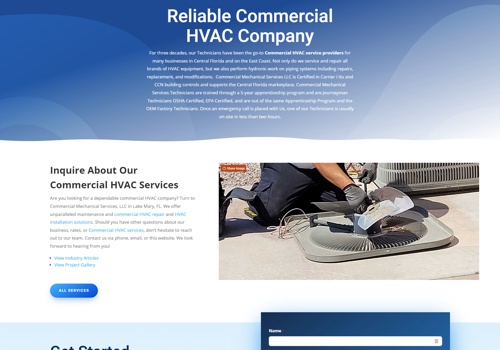 Web Design Package Example: Website Redesign For Commercial HVAC Company