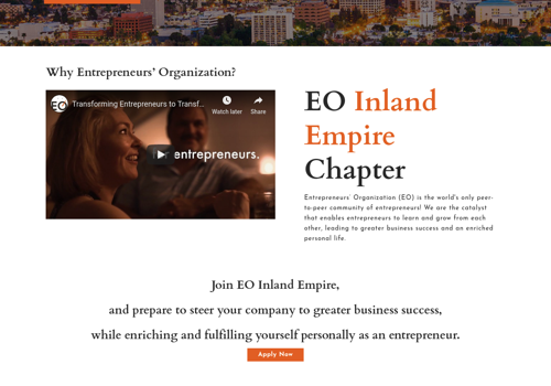 Web Design Package Example: The entrepreneur's  website is built in Squarespac