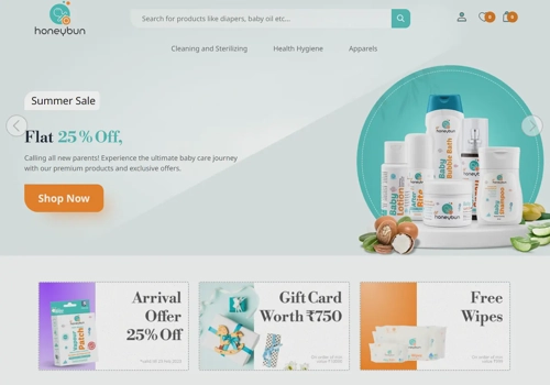 Web Design Package Example: baby Care Ecommerce Website
