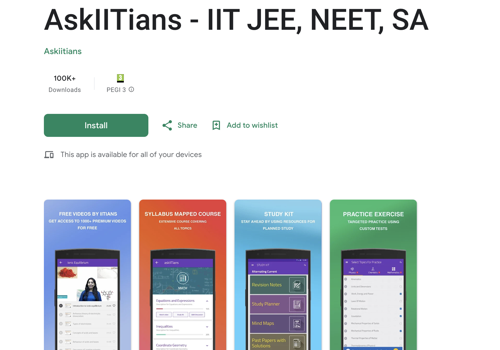 UX/UI Design Package Example: askIITians - Help Shape Your Child’s Future