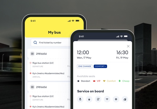 UX/UI Design Package Example: Ecolines – an app for coach operator in Europe