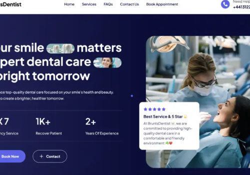 Web Development Package Example: Website - BruntsDentist