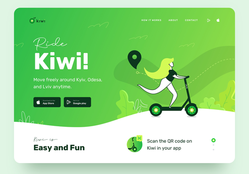 Branding Package Example: App Design & Branding for Scooter Sharing Company