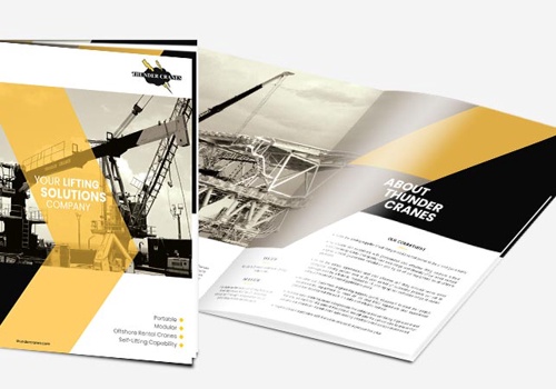 Graphic Design Package Example: Company profile design for Thunder Cranes