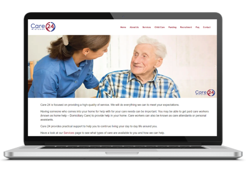 Web Design Package Example: Care 24 Mid Land