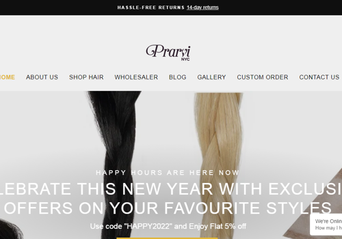 Web Development Package Example: Prarvi Hair
