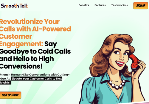 Web Design Package Example: SmoothTalkAI – pre-seed AI startup from US