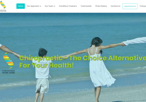 Web Design Package Example: Chiropratique Notre Dame