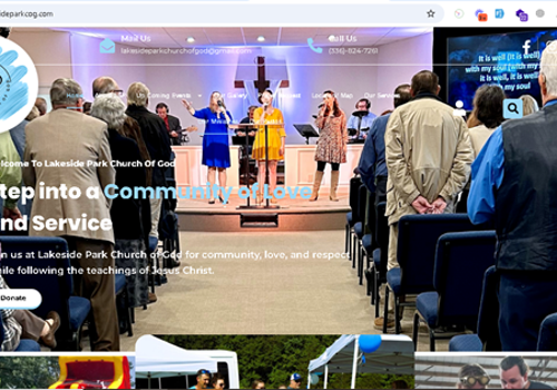 Web Design Package Example: Lakeside Park Church: Faith & Community