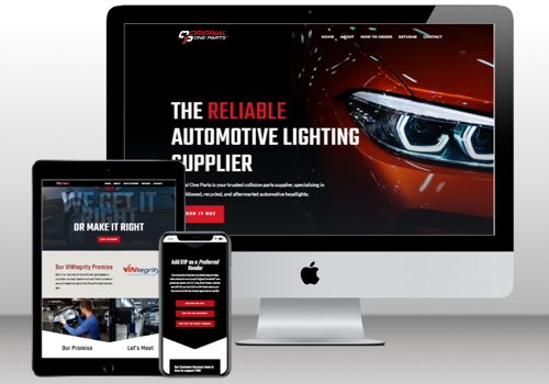 Web Development Package Example: Original One Parts - Automotive Ligthting Supplier