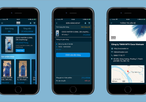 Mobile App Development Package Example: Coco Water - Booking App for Beverage Company