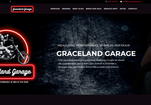 Web Design Package Example: Graceland Garage