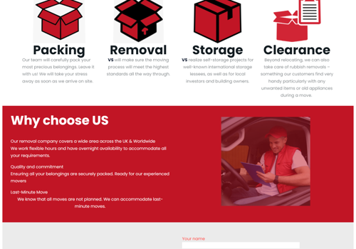 Pay Per Click Package Example: Logistics and Home Removal Company