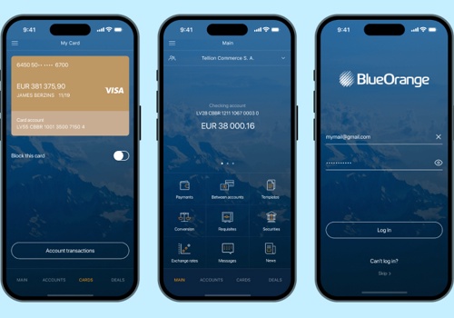 UX/UI Design Package Example: BlueOrange App: Empowering Banking Experience with