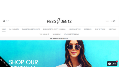 E-Commerce Development Package Example: ResisDentz | Clothing Brand: eCommerce Development
