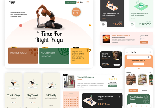 UX/UI Design Package Example: UI/UX BRANDING KIT + WEB DESIGN