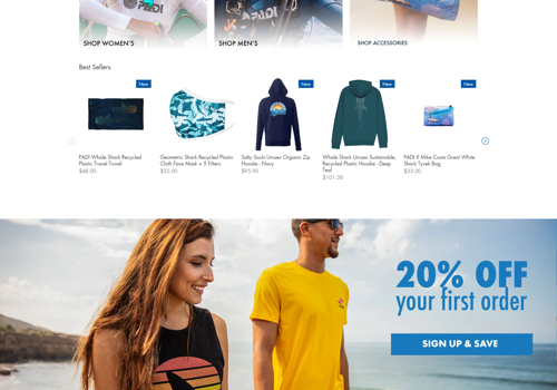 E-Commerce Development Package Example: PADI Gear & Pro store development using Shopify