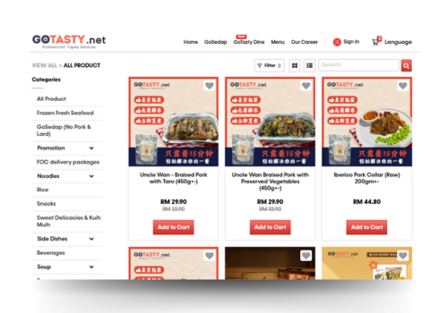 Web Design Package Example: Food Delivery Website