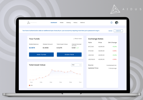 Blockchain Package Example: AIDUS - Cryptocurrency Staking Platform