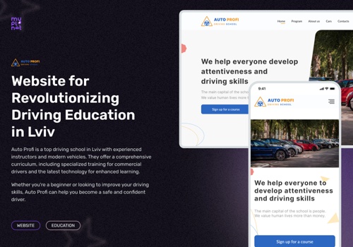 UX/UI Design Package Example: Website for Revolutionizing Driving Education