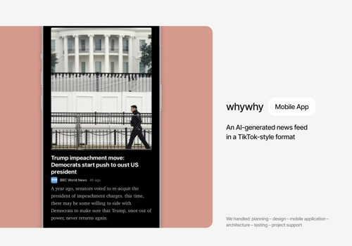 Custom Software Development Package Example: AI-generated News Feed in a TikTok-style Format