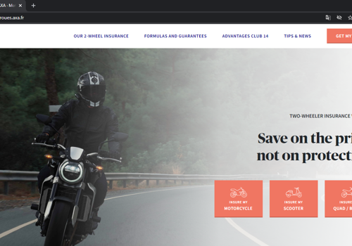 Custom Software Development Package Example: AXA France (2-Wheeler Insurance Portal)