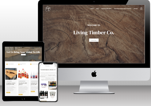 Web Development Package Example: Living Timber -  E-Commerce Site