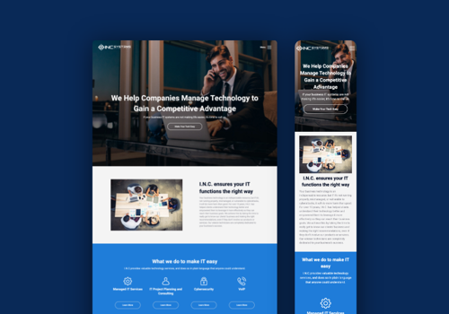Web Design Package Example: I.N.C. Systems