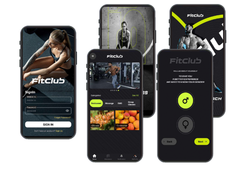 Mobile App Development Package Example: Fitclub Application